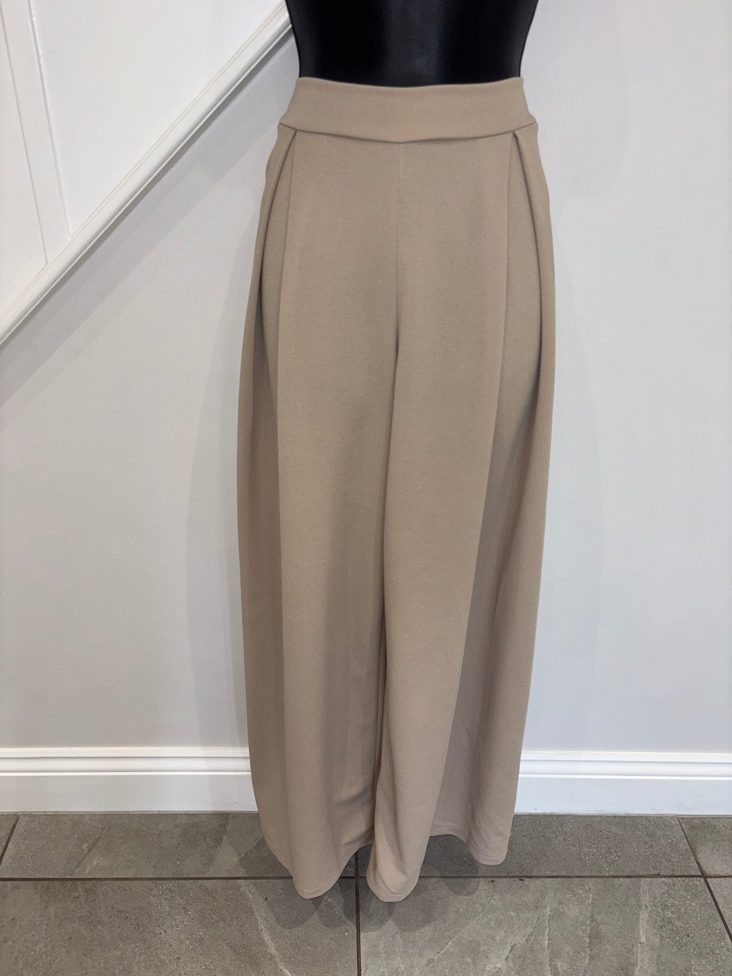 Camel wide leg trousers