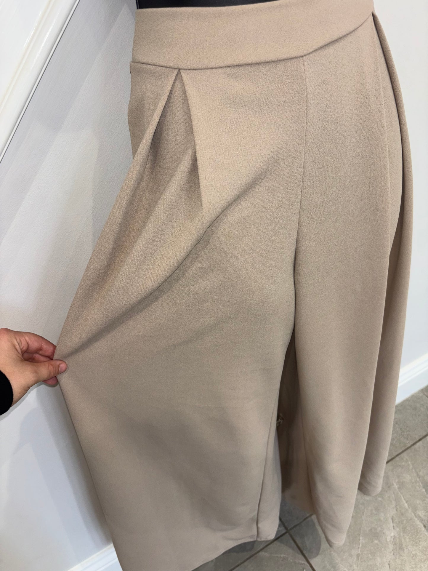Camel wide leg trousers