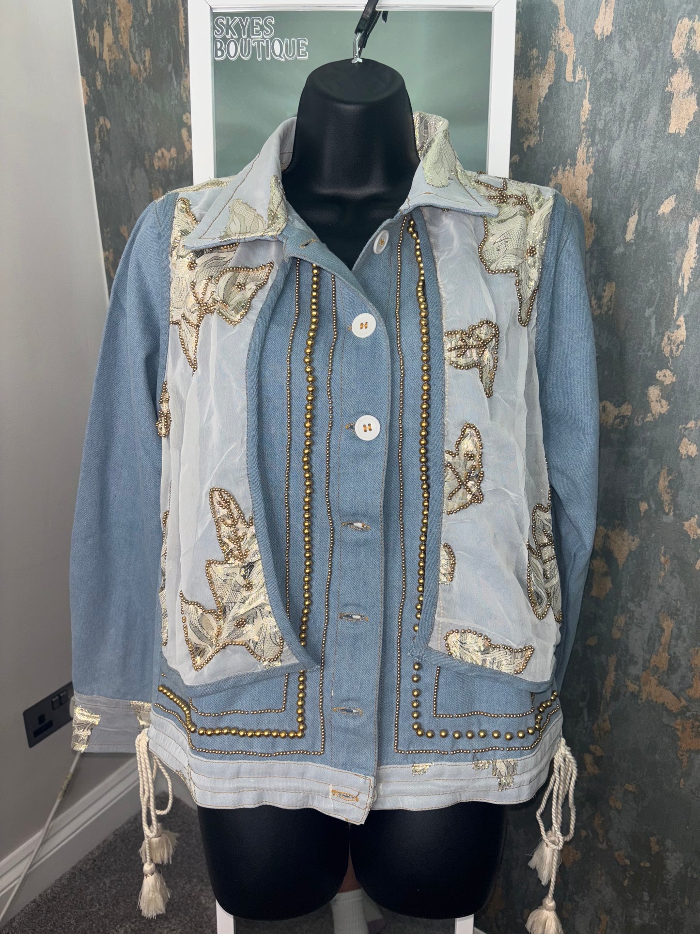 Gold leaf denim jacket