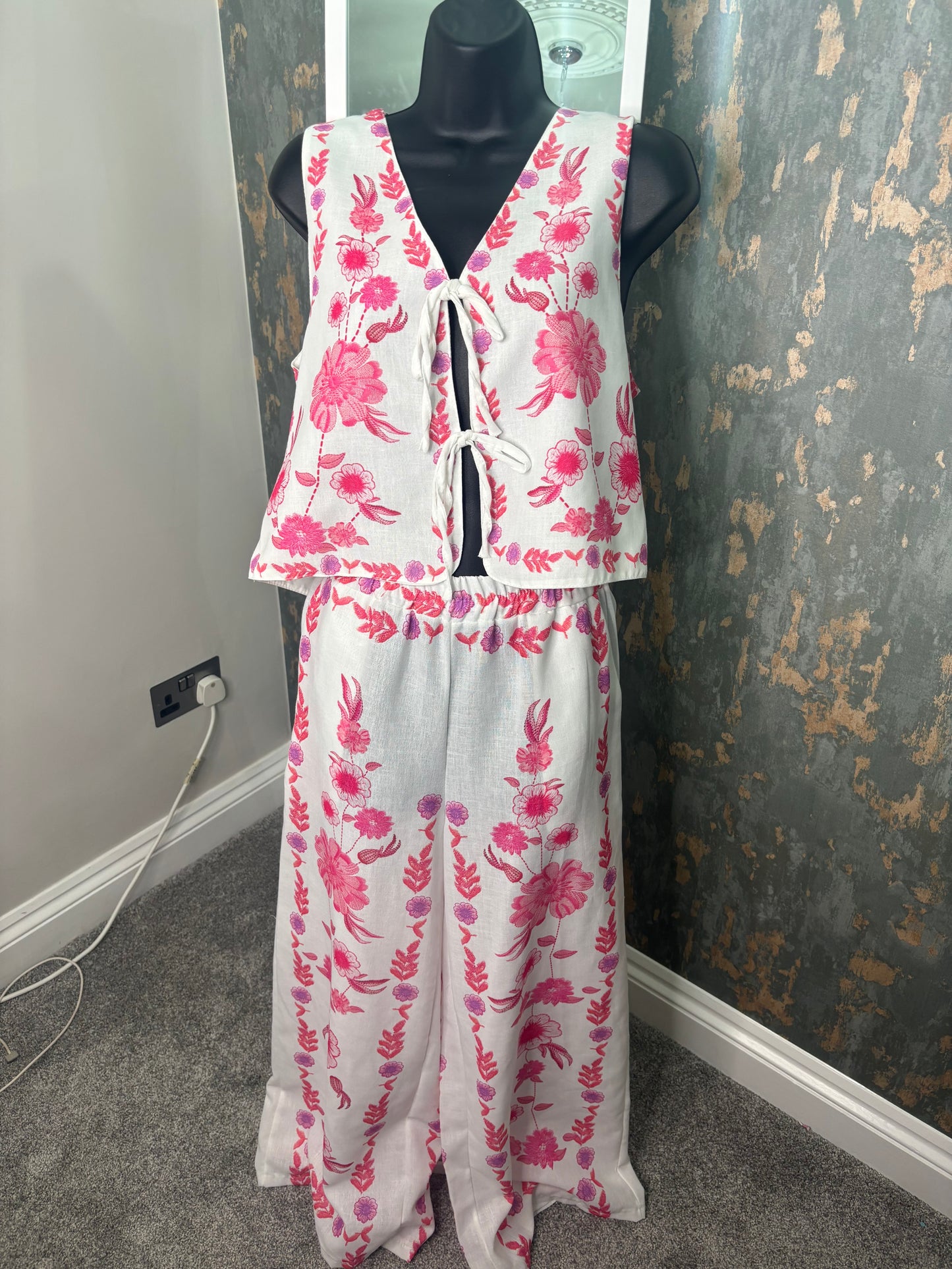 Floral Print Waistcoat co-ord