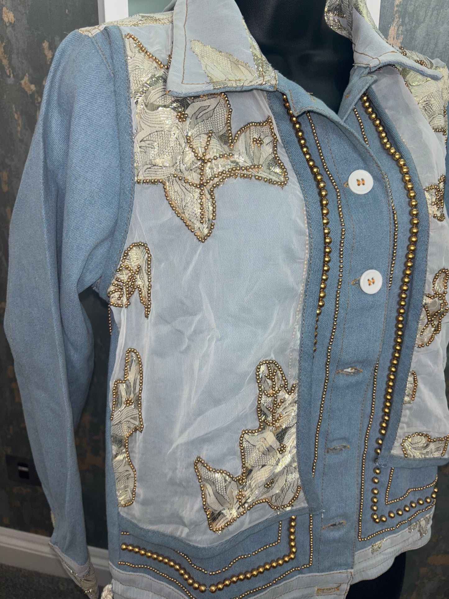 Gold leaf denim jacket