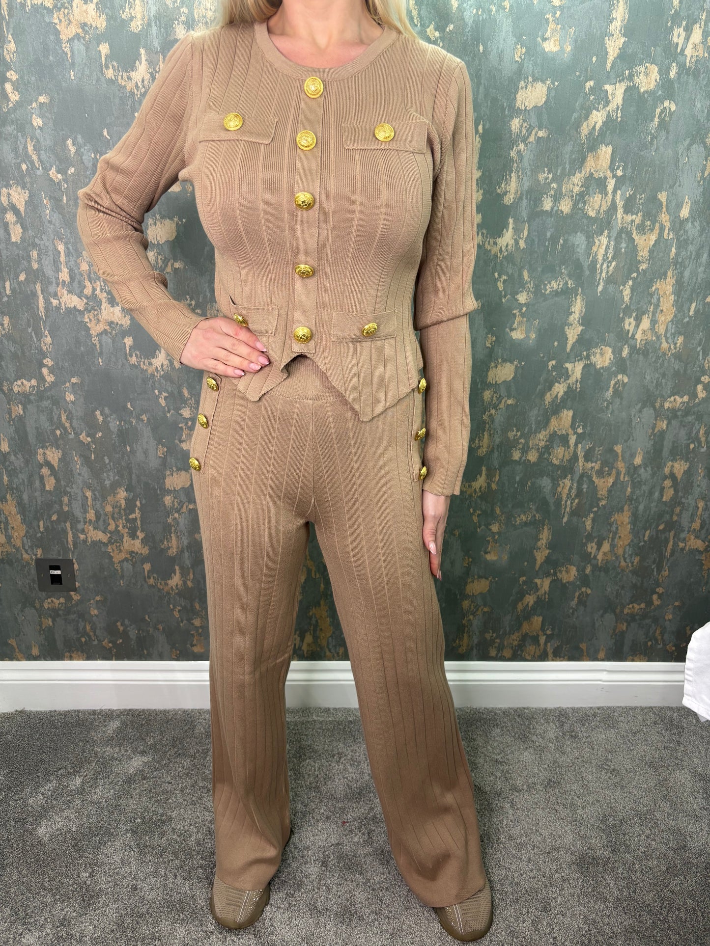 Gold button co-ord