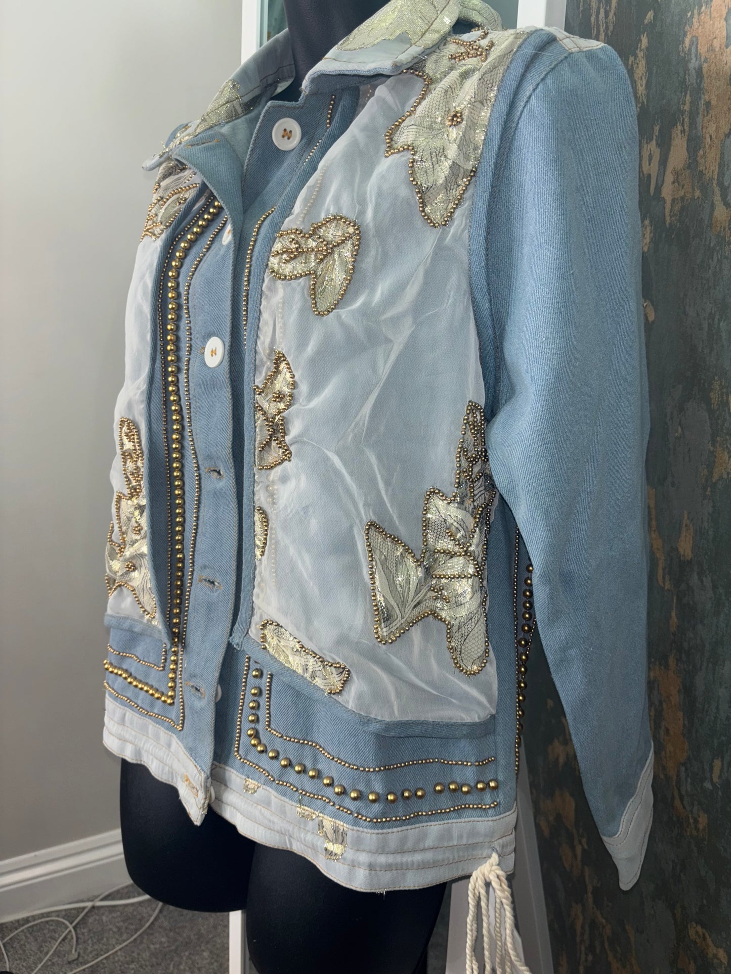 Gold leaf denim jacket